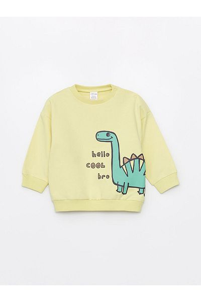 LC Waikiki Lcw Crew Neck Printed Baby Boy Sweatshirt and Sweatpants Bottom 2-Piece Fast Fashion