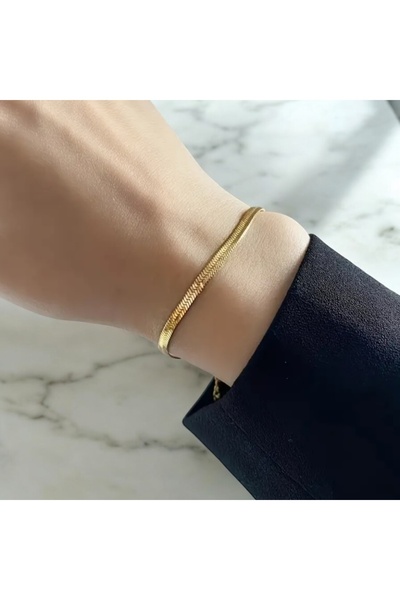 ÇELİK GOLD RENK İTALYAN KOLYE VE BİLEKLİK RENK ATMAZ
