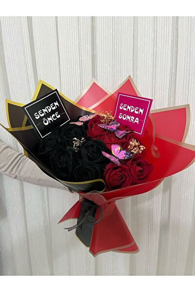 blackrosehediye Senden Önce Senden Sonra Gül Buketi Çiçek A Kalite Kırmızı Renk