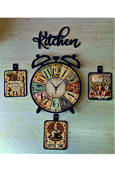 Bilge Lazer Bilge Ahşap Dekoratif Mutfak Saati (kitchen)