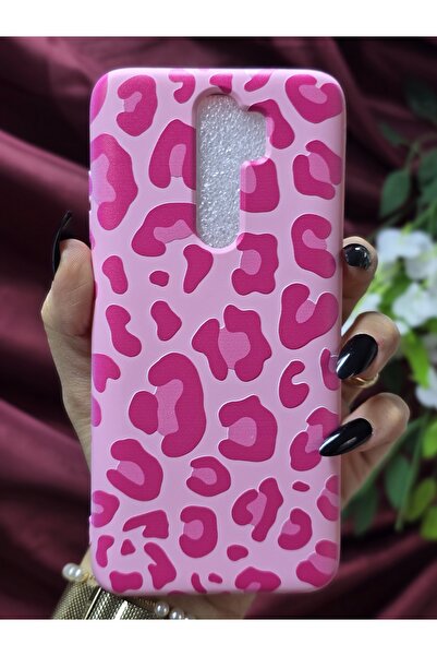 Magic Ring Xiaomi Redmi Note 8 PRO Uyumlu Leopar Desenli İçi Kadife Pembe Sil...