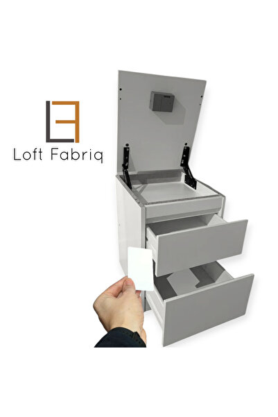 Loft Fabriq Kilitli Gizli Bölmeli Komodin – Güvenli Ve Şık Depolama (MONTAJ GEREKTİRMEZ)