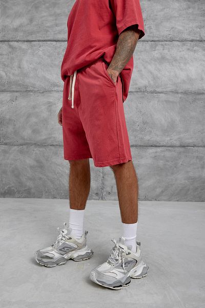 NOMARC Red Washed Oversize Shorts