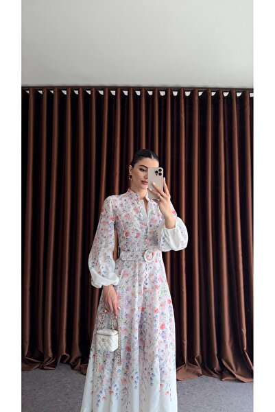 HAZELANNA Μίντι φόρεμα με παστέλ φλοράλ στάμπα με ζώνη