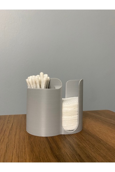3DBU Makeup Cotton and Ear Cotton Organizer - Gray
