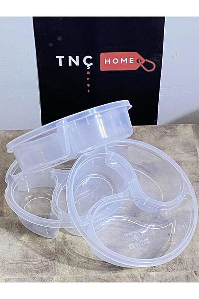 Tnchome Damla 3-Compartment Storage Container Set of 3 0.55 Lt Small Size Pink Anti-Racite Storage Box Storage