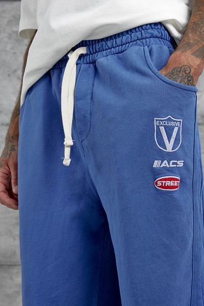 NOMARC Blue Acs Street Written Washed Baggy Sweatpants