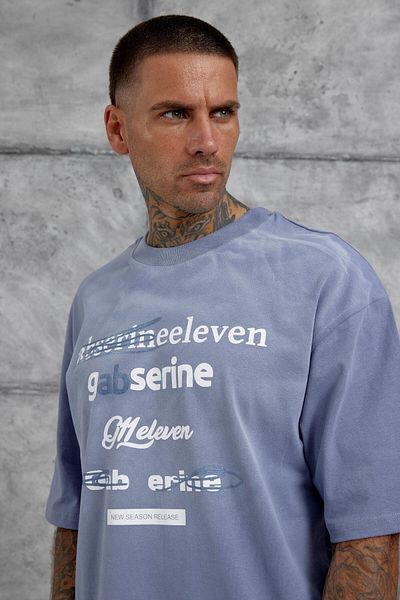 NOMARC Γκρι Gabserine Γραμμένο Oversize Tshirt