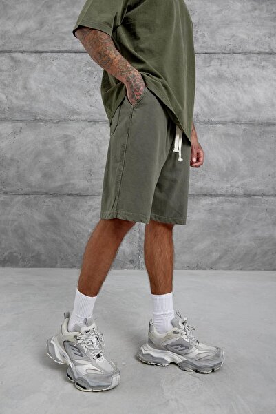NOMARC Men's Khaki Washed Oversize Shorts