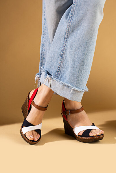 Pembe Potin New Season Women's Multicolor Comfortable Wedge Sole Stylish Daily Sandals