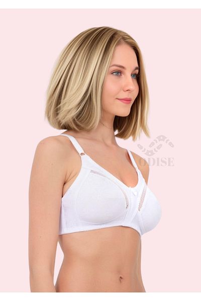 ODISE Lace Detailed Cotton Gathering Wire-Free Bra (Large Size Available)