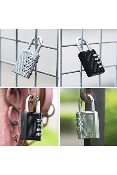 Generic 4-Digit Combination Lock - 50mm, Luggage and Travel Security Lock - Black