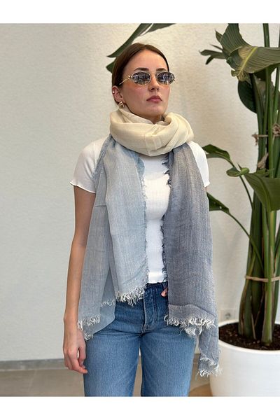 novon Lucca Soft Linen Design Color Blocked Premium Linen Shawl 190 X 90 cm