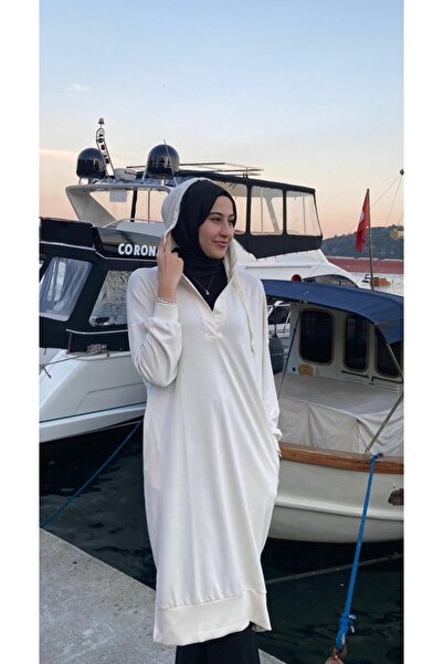 Modayakamoz Eyesof Women's Long Sleeve Hooded Open Collar Modal Dress