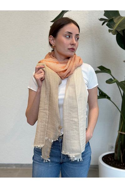novon Lucca Soft Linen Design Color Blocked Premium Linen Shawl 190 X 90 cm
