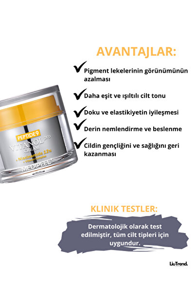 Medipeel Peptide 9 Vitanol Pro Cream 50 ml Cilt Elastikiyetini ve Ton Dengesini Peptitli Krem M0409