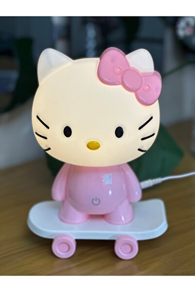 Prozen Hello Kitty KAYKAYLI Dekoratif 3 Kademe Led Işıklı Çocuk Masa Gece Lam...