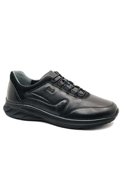 Forelli Nerton Genuine Leather Orthopedic Comfort Men's Casual Shoes Black