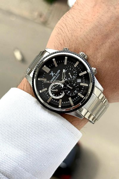 Daniel Klein 100% Original Silver Cord Black Dial Special Design Men's Watch with Bracelet Gift