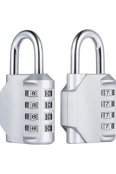Generic 1 Piece 4-Digit Combination Lock - 50mm, Luggage and Travel Security Lock - Silver