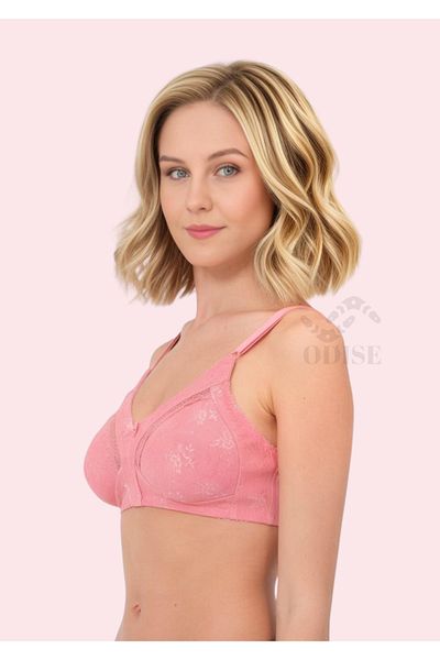 ODISE Lace Detailed Cotton Gathering Wire-Free Bra (Large Size Available)