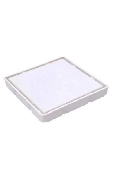 Generic Square Drain Cover for Tile Insert - ABS Plastic Water Drain with Concealed Strainer 15 x 15 cm - White