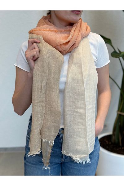 novon Lucca Soft Linen Design Color Blocked Premium Linen Shawl 190 X 90 cm