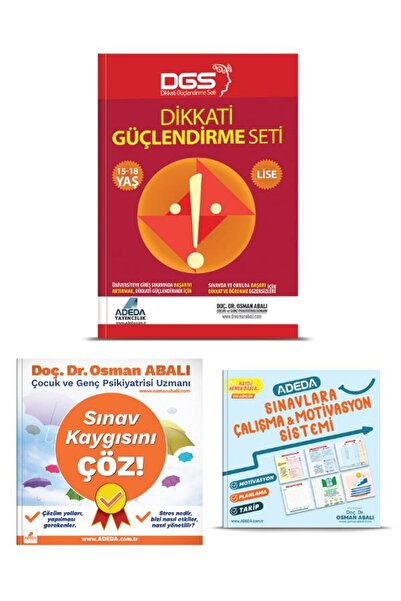 Adeda Yayınları Dikkati Güçlendirme Seti 15-18 Yaş Ve Sınav Kaygısını Çöz! + Sınavlara Çalışma Ve Motivasyon Sistemi