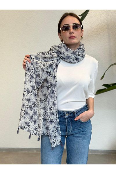 novon Bloom Garden Design Soft Textured Special Design Tassel Shawl