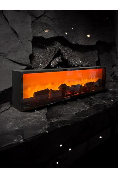 MeGulart Elektrikli Şömine Dekoratif 120 X 30 Cm Renk Modlu Bluetoothlu Uzakt...