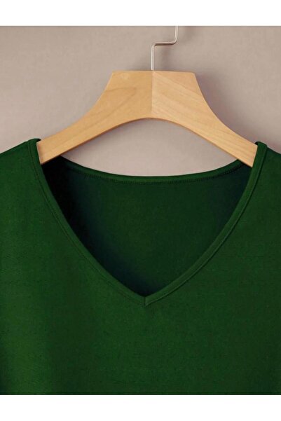 woonkey ΓΥΝΑΙΚΕΙΟ T-SHIRT ΚΑΝΟΝΙΚΟ ΜΕ ΛΑΙΜΟ V