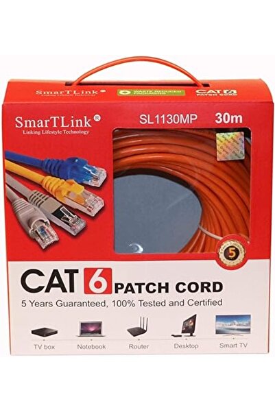 Smartlink كابل شبكة إيثرنت LAN من النوع RJ45 CAT6 بطول 30 مترًا