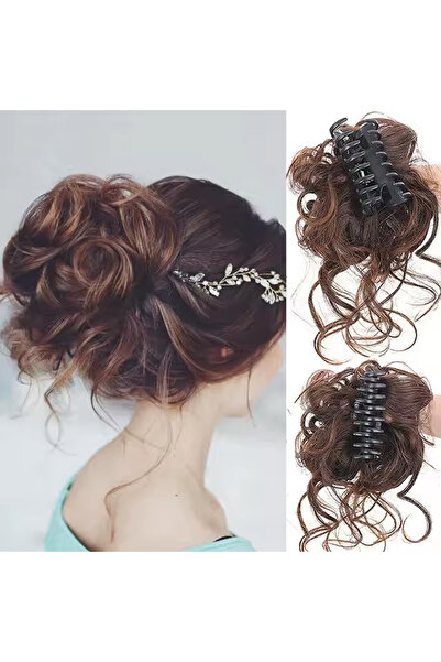 TAM TARZ Coc dezordonat cu coadă și cataramă - Maro deschis