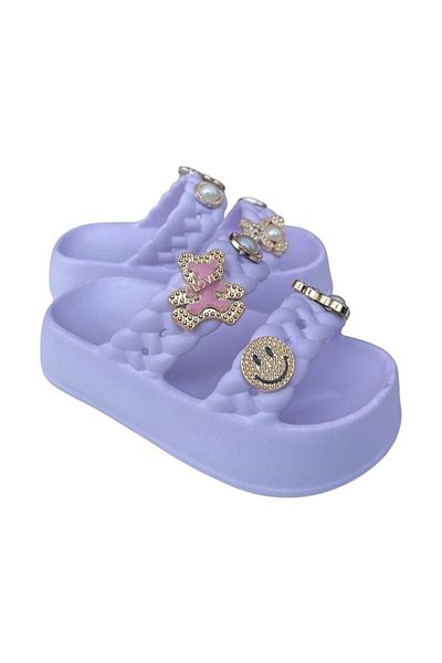 rs riva shoes Girl's Pool Beach Vacation Daily Summer Comfortable Non-Slip Sole Emoji Stone Slippers