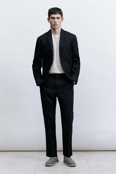 H&M Slim Fit Linen Suit Trousers