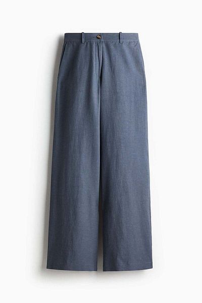 H&M Wide Linen-blend Trousers