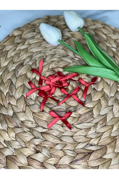 HİMENİSA 50 Pcs 6 mm Bow Satin Ribbon Gift Ornament