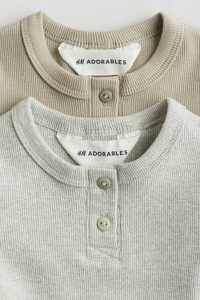 H&M 2-pack Cotton Henley Tops