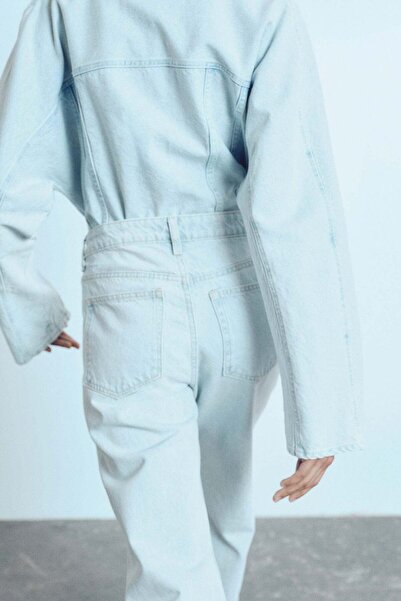 H&M بنطال جينز واسع الساق