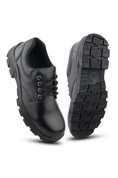 Generic Men's Genuine Leather Safety Shoes - PU Sole - Shock-Resistant Metal Toe