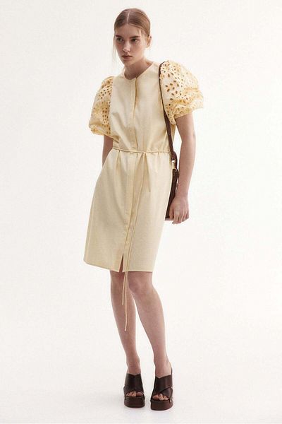 H&M Broderie Anglaise-sleeved Dress
