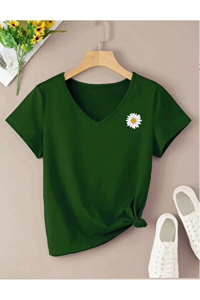 woonkey ΓΥΝΑΙΚΕΙΟ T-SHIRT ΚΑΝΟΝΙΚΟ ΜΕ ΛΑΙΜΟ V