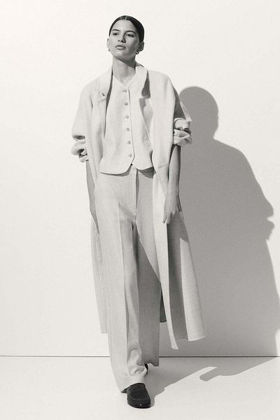 H&M Wide Linen-blend Trousers
