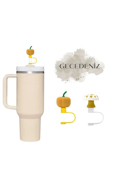 GECEDENİZ Straw Stopper Quencher Thermos Compatible 3D Fruit