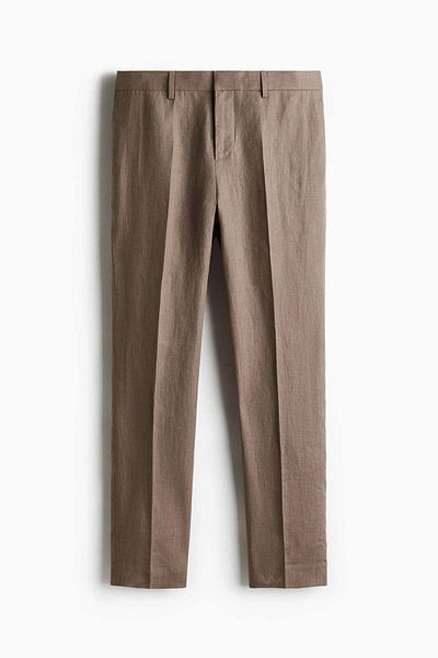 H&M Slim Fit Linen Suit Trousers