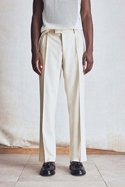H&M Regular Fit Tailored linen-blend trousers