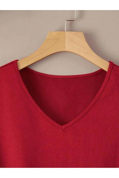 woonkey Women's Printed V-Neck Regular T-Shirt