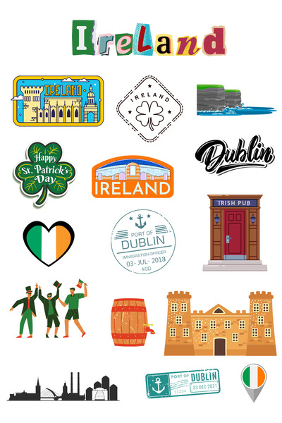 ANSHA CRAFTS İrlanda Sticker Seti Bullet Journal - Ajanda - Planner - Defter-...