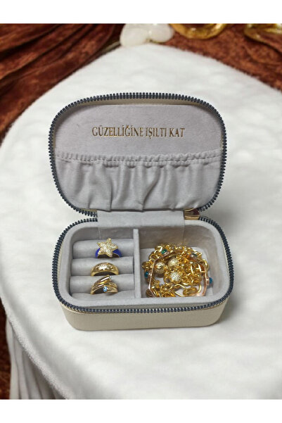 Moda fiesta صندوق تخزين مجوهرات صغير الحجم مع أزرار للسفر وصندوق خشبي