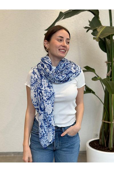 novon Alaçatı Marine Design Premium Cotton Shawl 190 X 90 cm